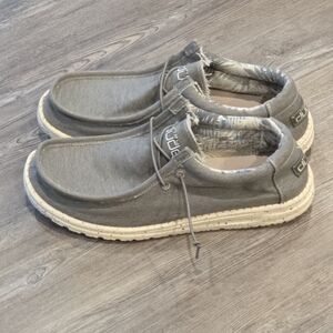 Men’s Hey Dudes, Wally Stretch  Iron Grèy Sz 12 Slip-on Beach Preppy